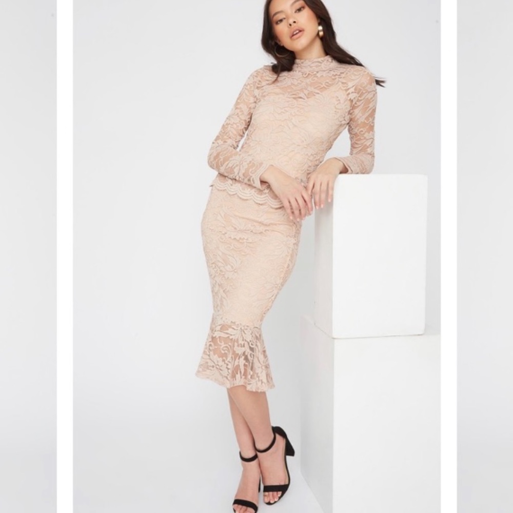 2 pc sexy Mermaid skirt and lacy blouse set